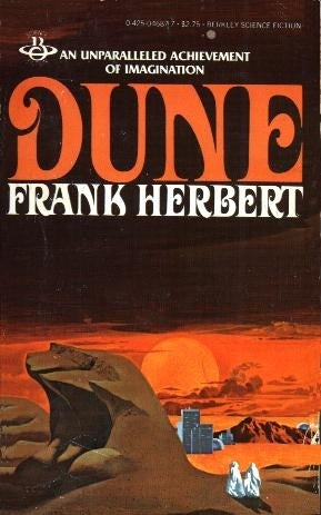 dune frank herbert science fiction paperback book cover