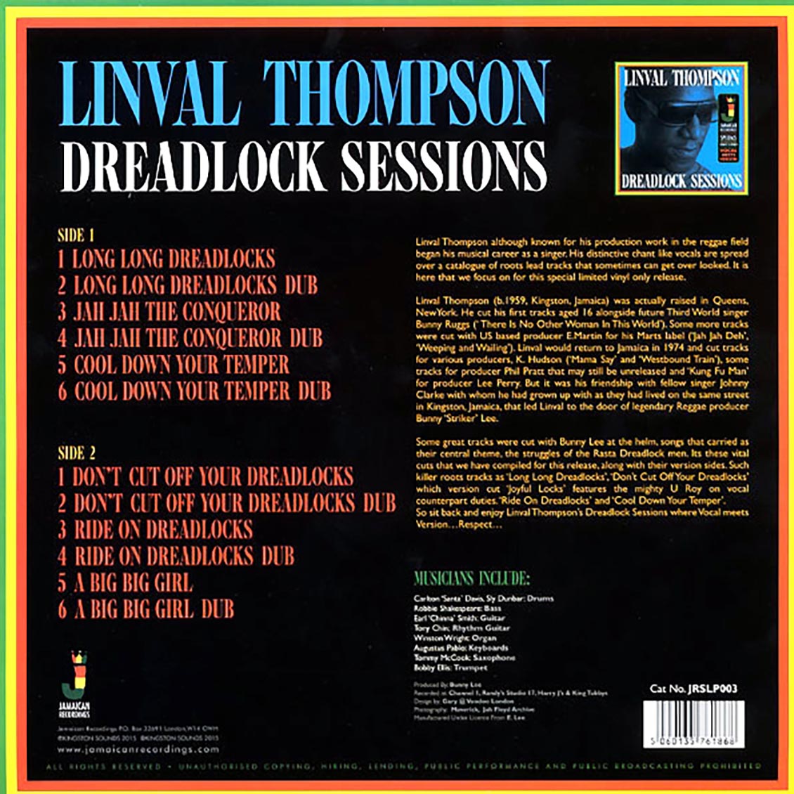 Linval Thompson - Dreadlock Sessions (ltd. ed.) (180g) (colored vinyl) - Vinyl LP, LP