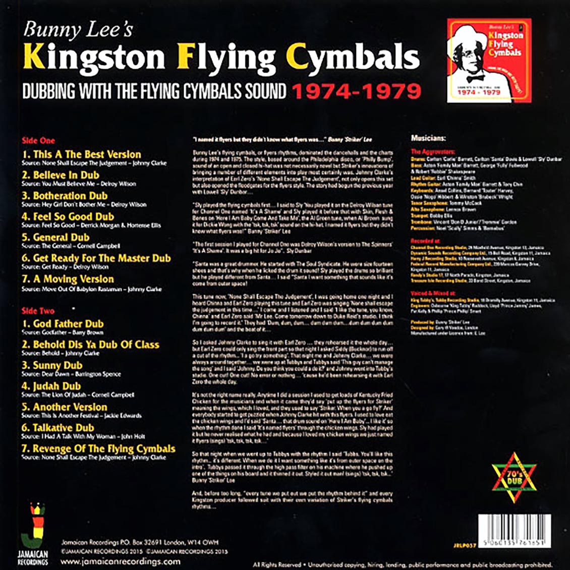 Bunny Lee - Kingston Flying Cymbals: Dubbing With The Flying Cymbals Sound 1974-1979 (180g) - Vinyl LP, LP