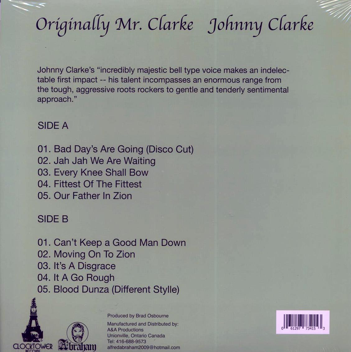 Johnny Clarke - Originally Mr. Clarke - Vinyl LP, LP