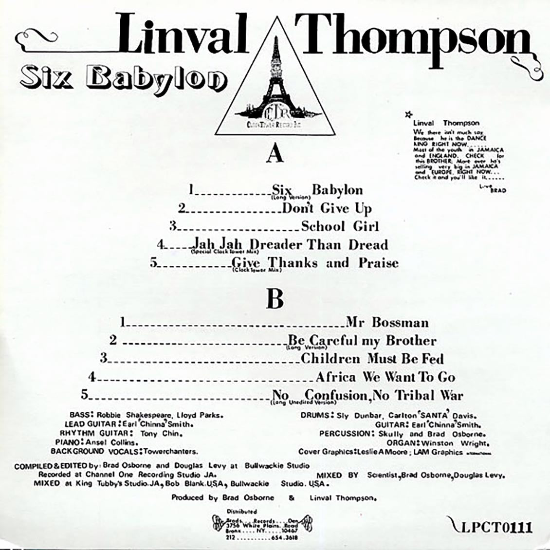 Linval Thompson - Six Babylon - Vinyl LP, LP