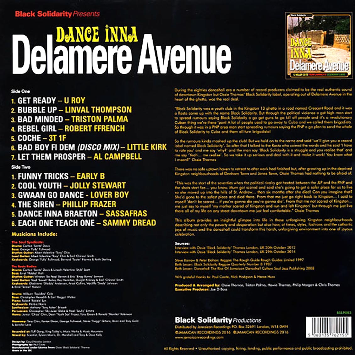 Linval Thompson, Early B, Triston Palmer, Jolly Stewart, Sammy Dread, Etc. - Dance Inna Delamere Avenue (180g) - Vinyl LP, LP