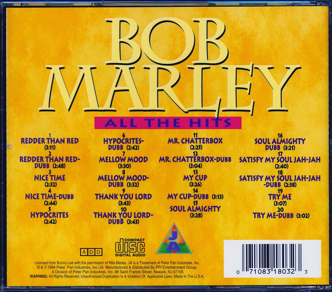Bob Marley - All The Hits (20 tracks) (marked/ltd stock) - CD, CD