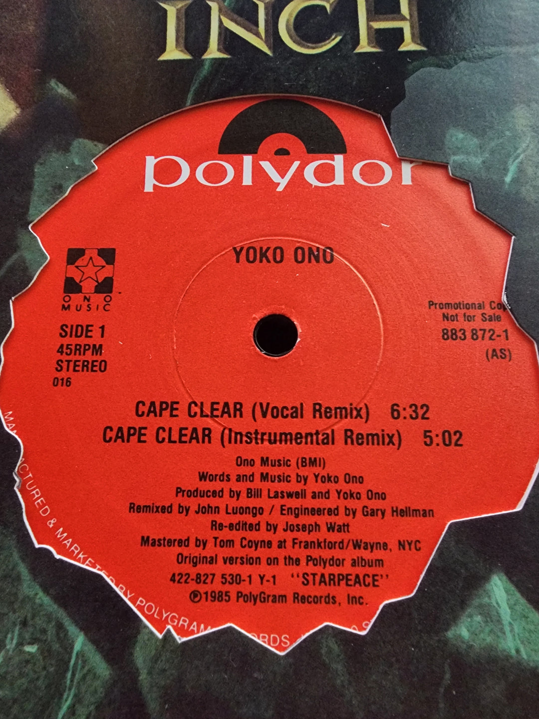 Yoko Ono ‎– Cape Clear / Walking On Thin Ice  Vinyl, 12", 45 RPM, Promo - Vinyl LP