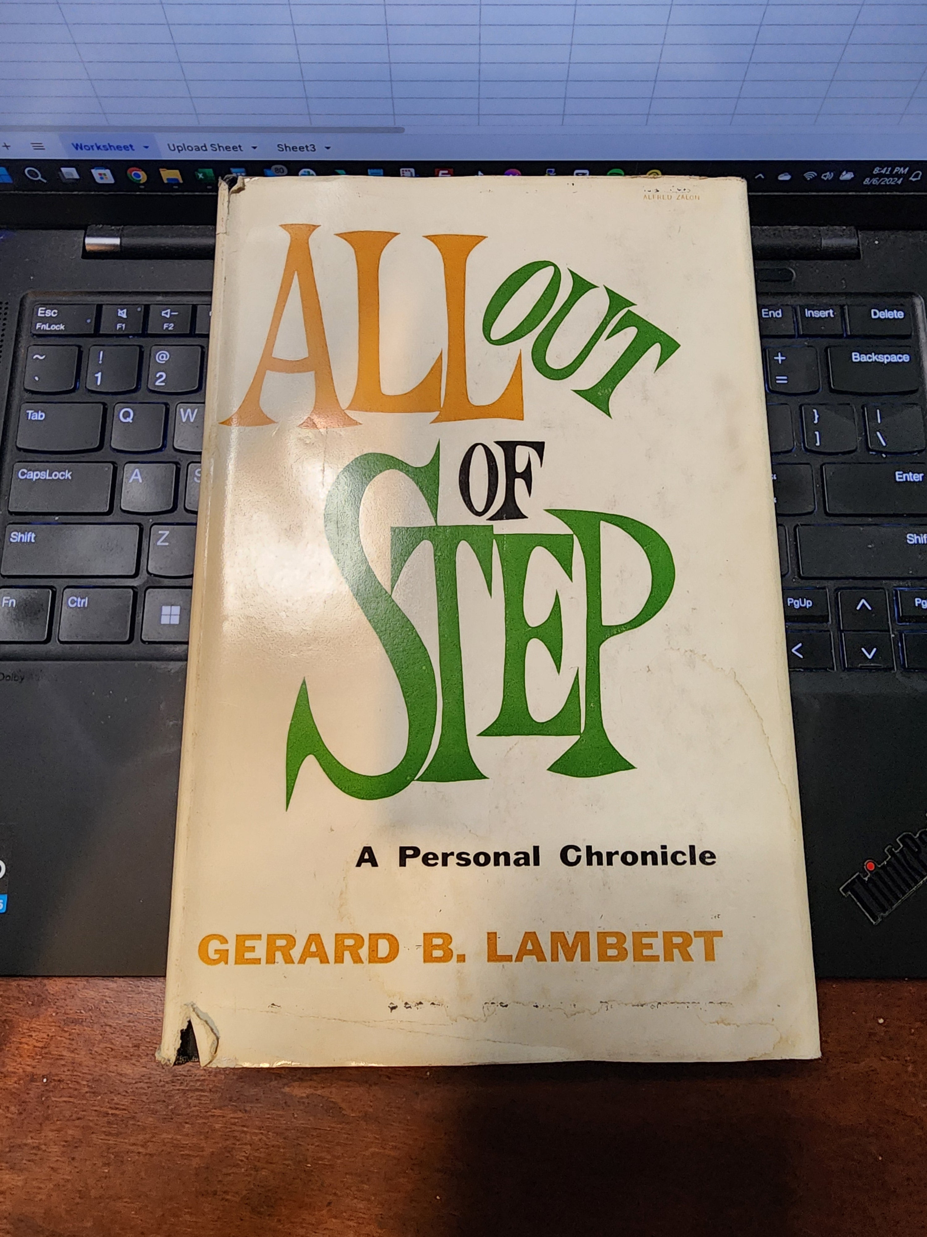 All out of Step - Gerard B. Lambert - Hardcover - First Edition