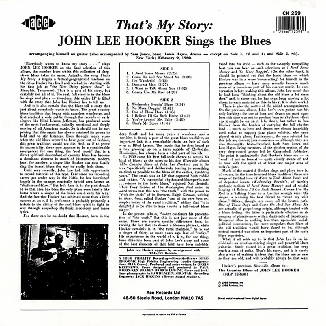 John Lee Hooker - That's My Story: Sings The Blues - Vinyl LP, LP