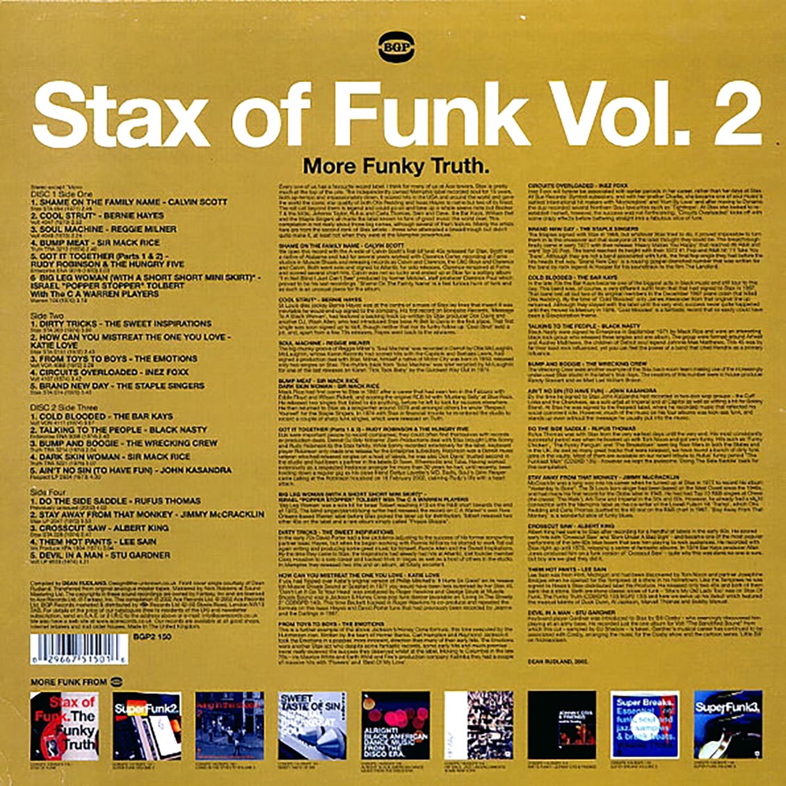 Rufus Thomas, The Bar-Keys, Calvin Scott, Bernie Hayes, Etc. - Stax Of Funk Volume 2: More Funky Truth (2xLP) - Vinyl LP, LP