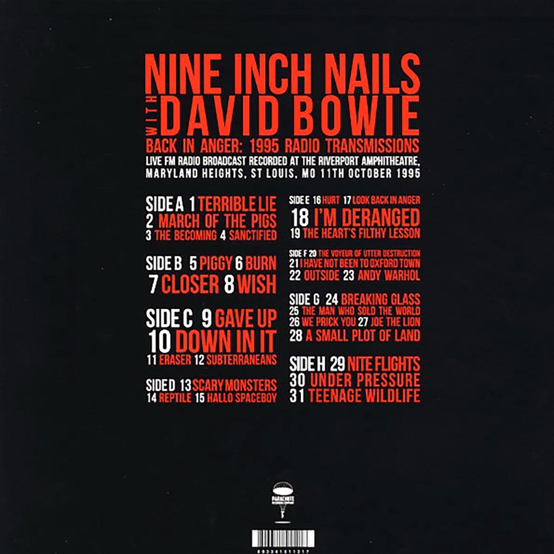 Nine Inch Nails, David Bowie - Back In Anger: 1995 Radio Transmissions (4xLP) (box set) - Vinyl LP, LP
