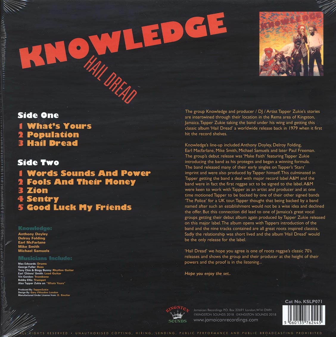 Knowledge - Hail Dread (180g) - Vinyl LP, LP