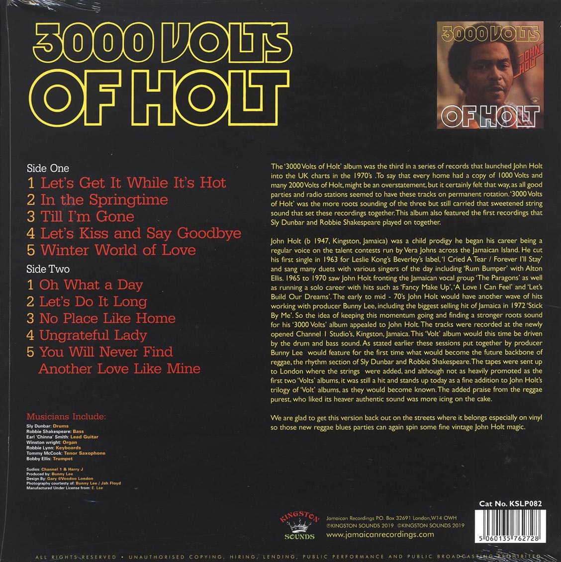 John Holt - 3000 Volts Of Holt (180g) - Vinyl LP, LP