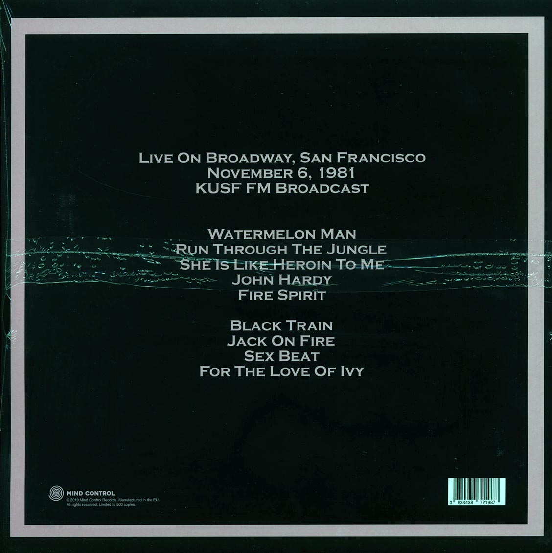 Gun Club - On Broadway, San Francisco, CA November 6, 1981 KUSF FM Broadcast - Vinyl LP, LP