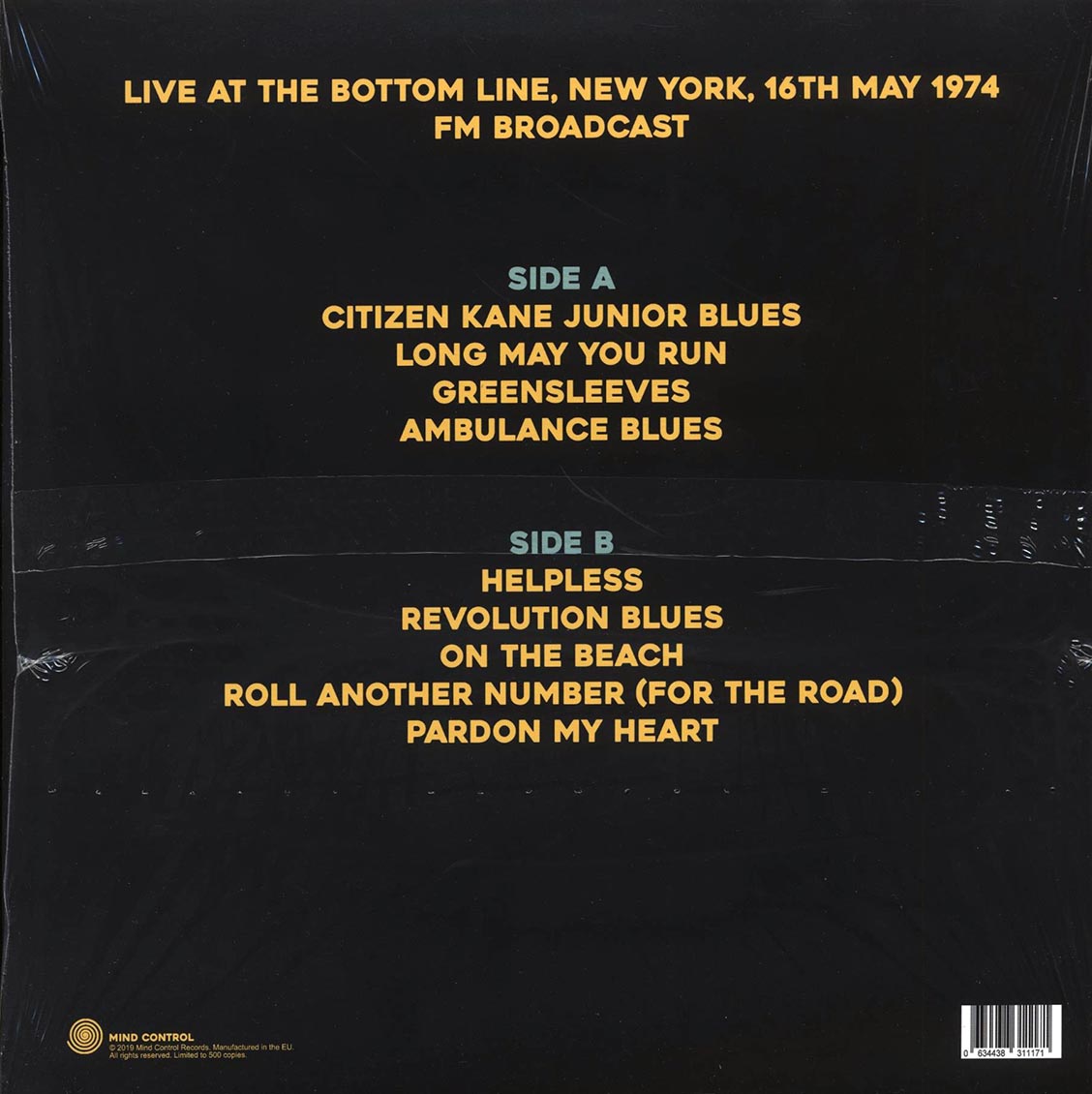 Neil Young - Revolution Blues: Live At The Bottom Line, New York, 16th May 1974 (ltd. 500 copies made) - Vinyl LP, LP