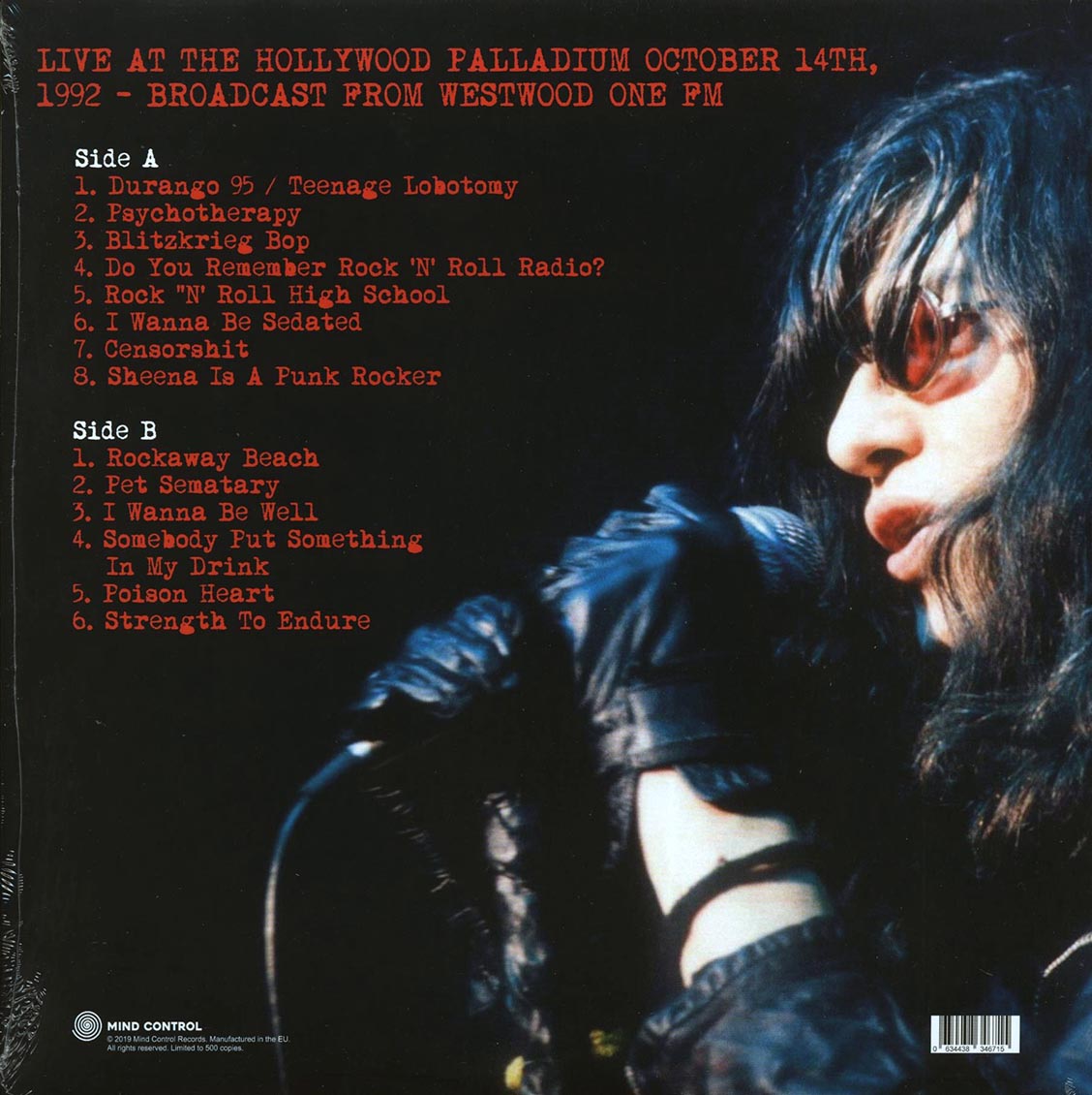 The Ramones - Live At The Hollywood Palladium, October 14th 1992 (ltd. 500 copies made) (orange vinyl) - Vinyl LP, LP