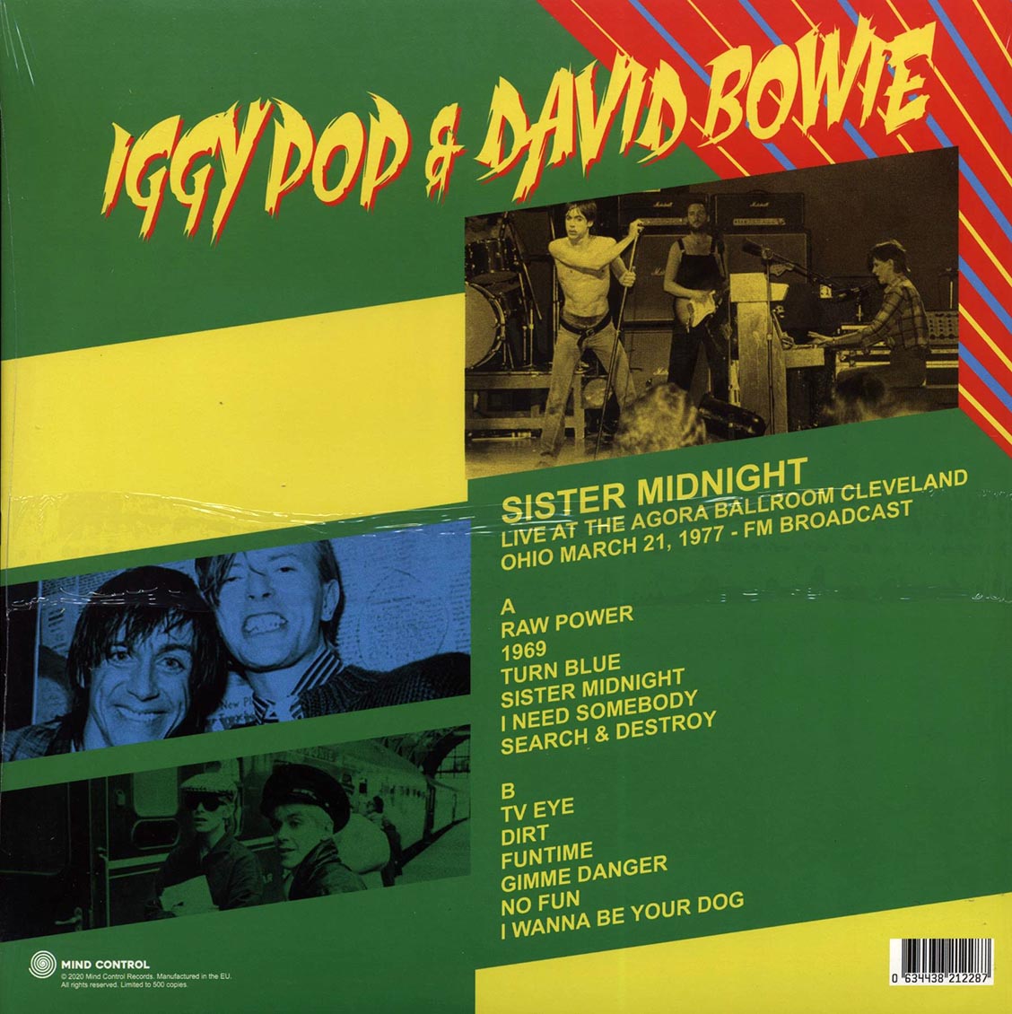 Iggy Pop, David Bowie - Sister Midnight: Live At The Agora Ballroom Cleveland Ohio March 21, 1977 FM Broadcast (ltd. 500 copies made) (green vinyl) - Vinyl LP, LP