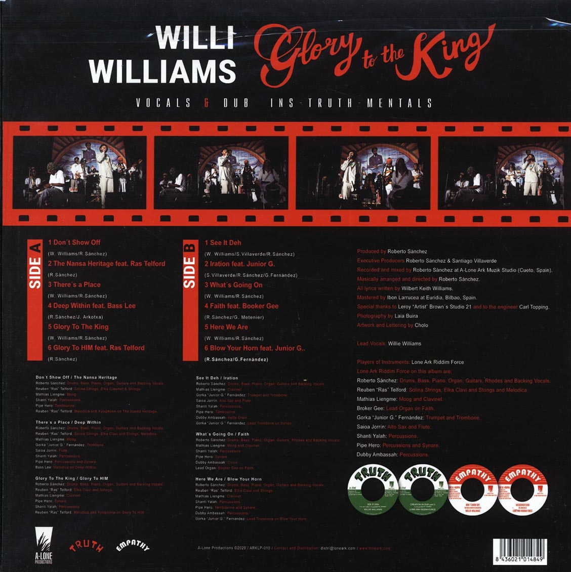 Willie Williams - Glory To The King: Showcase Vocals & Dub Ins-truth-mentals - Vinyl LP, LP