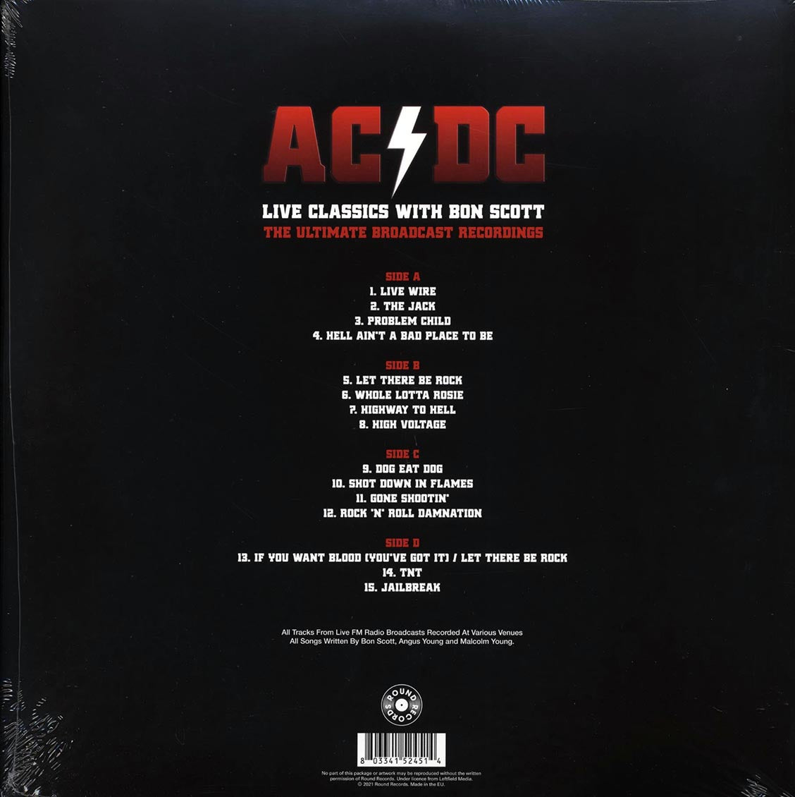 AC/DC - Live Classics With Bon Scott: The Ultimate Broadcast Recordings (ltd. ed.) (2xLP) (clear vinyl) - Vinyl LP, LP