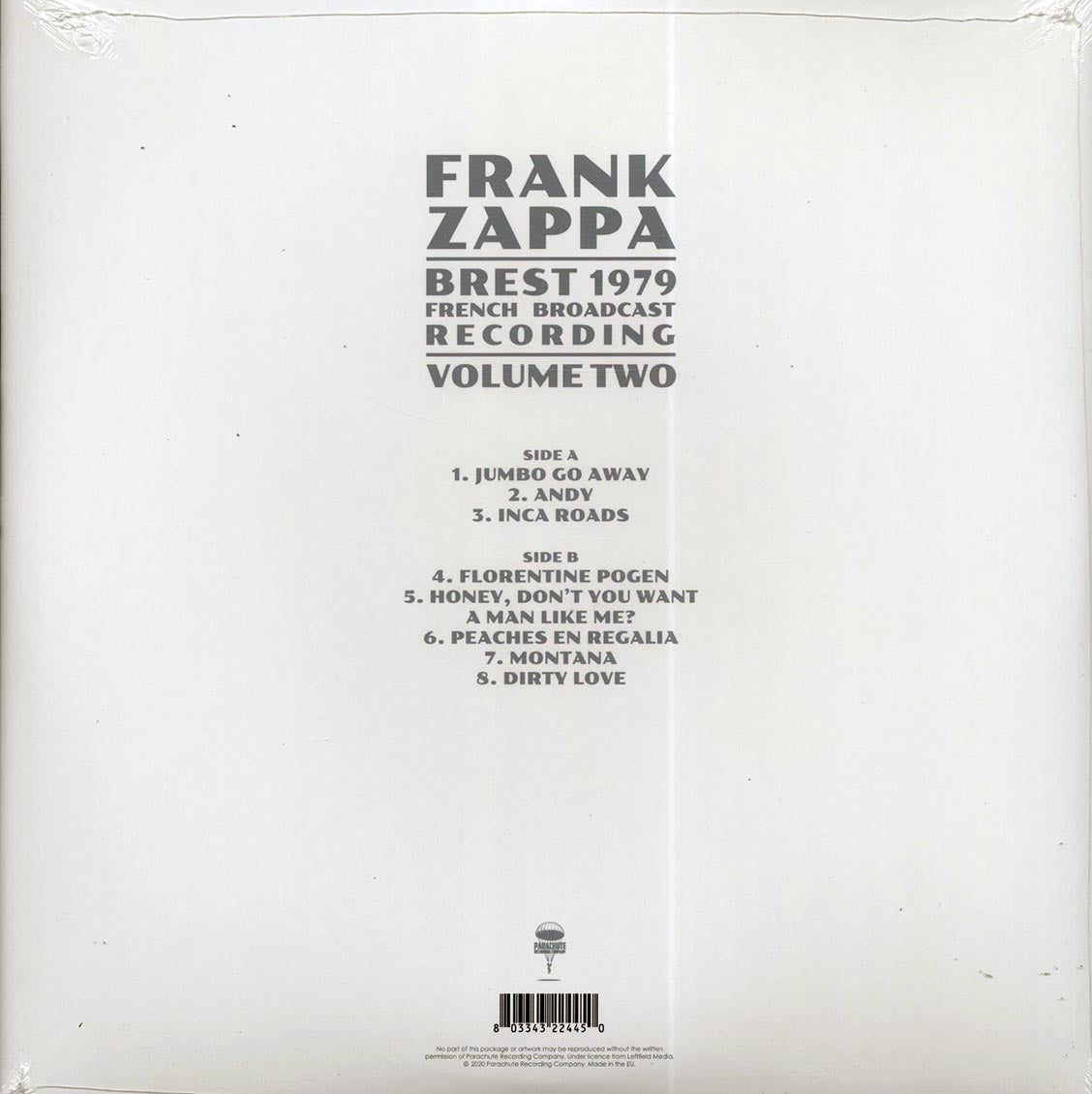 Frank Zappa - Brest 1979 Volume 2: French Broadcast Recording - Vinyl LP, LP