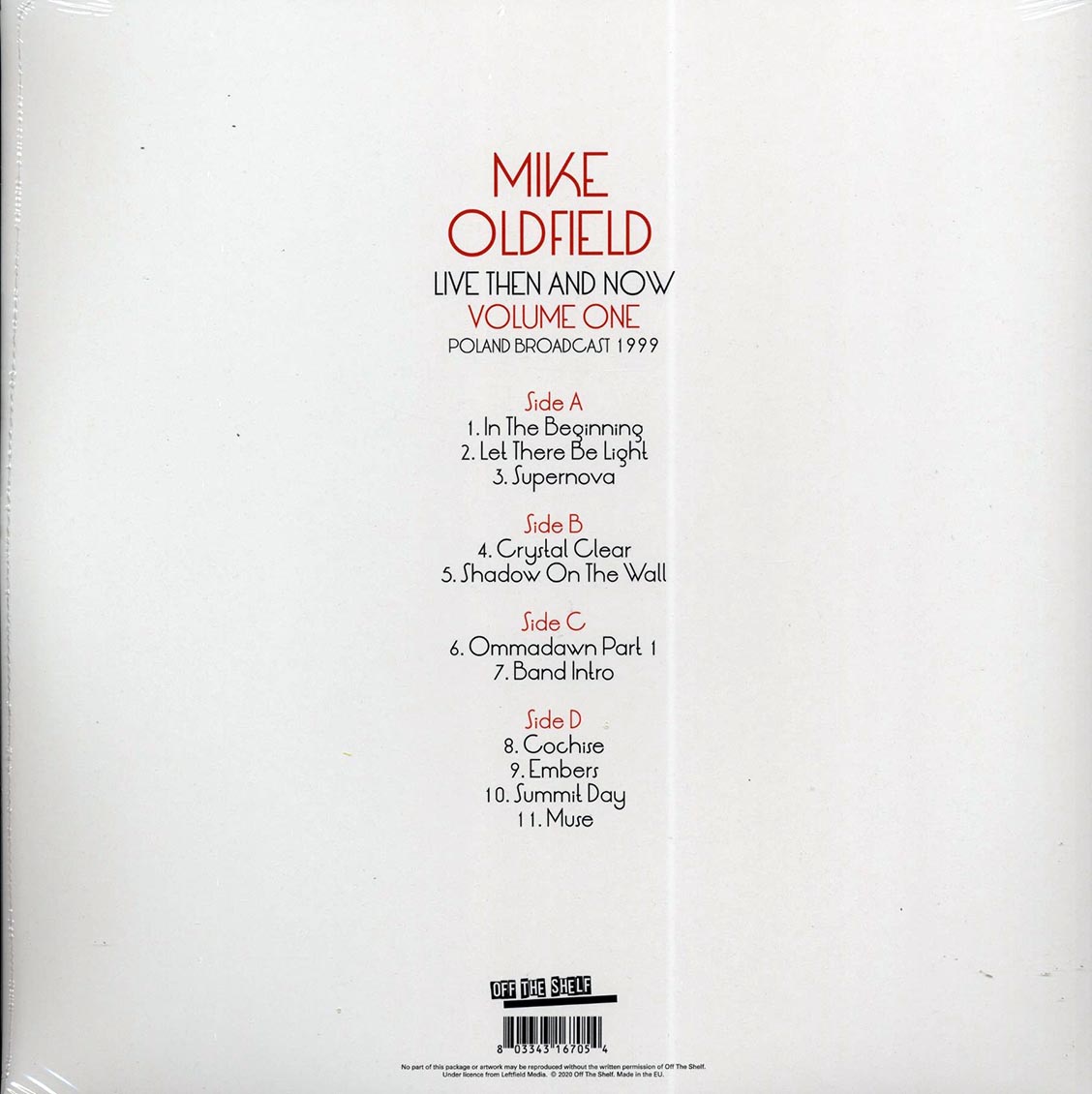 Mike Oldfield - Live Then & Now Volume 1: Poland Broadcast 1999 (2xLP) - Vinyl LP, LP