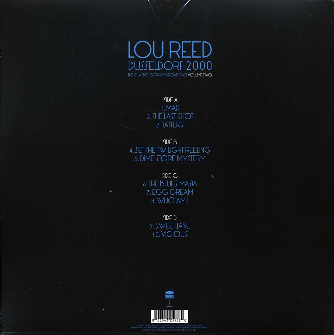 Lou Reed - Dusseldorf 2000 Volume 2: The Classic German Broadcast (2xLP) - Vinyl LP, LP