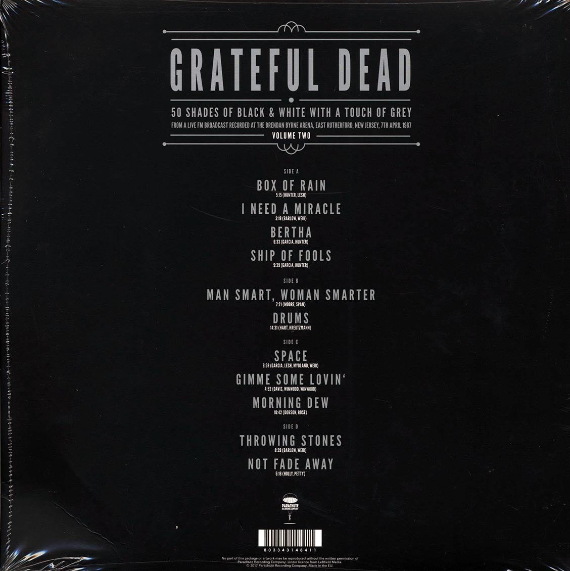 Grateful Dead - 50 Shades Of Black & White With A Touch Of Grey Volume 2: Brendan Byrne Arena, East Rutherford, New Jersey, 7th April 1987 (2xLP) - Vinyl LP, LP