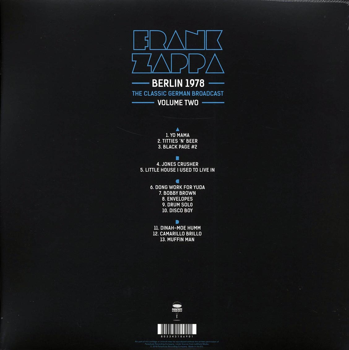 Frank Zappa - Berlin 1978 Volume 2: The Classic German Broadcast (2xLP) - Vinyl LP, LP