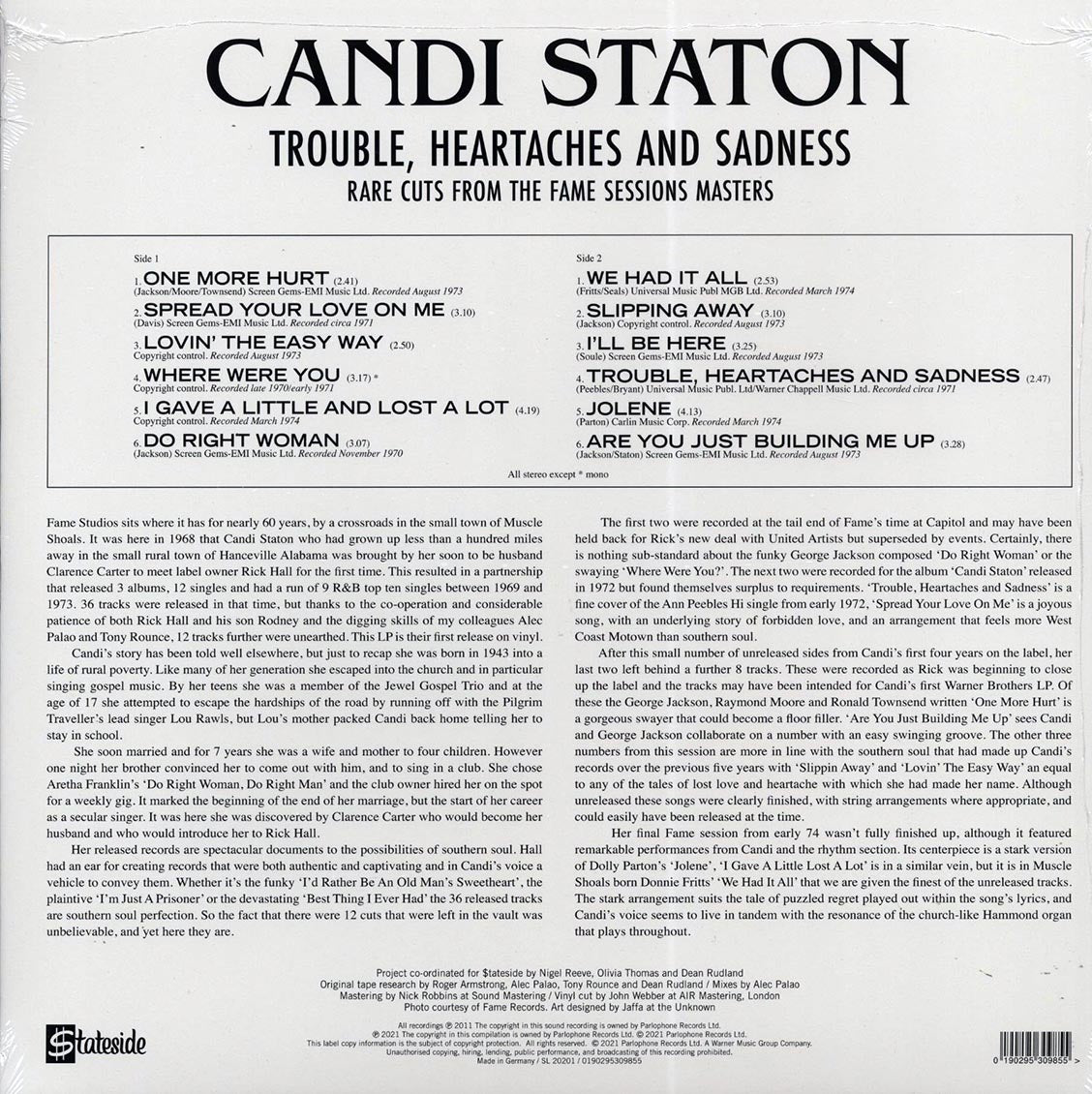 Candi Staton - Trouble, Heartaches And Sadness: Rare Cuts From The Fame Sessions Masters (RSD 2021) (ltd. ed.) - Vinyl LP, LP