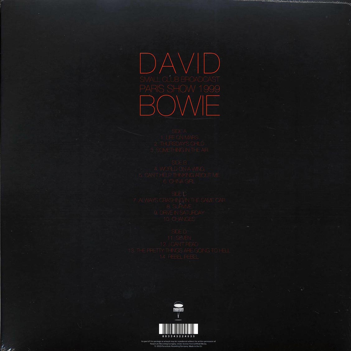 David Bowie - Paris Show 1999: Small Club Broadcast (2xLP) - Vinyl LP, LP