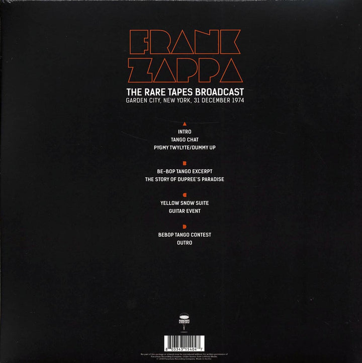 Frank Zappa - The Rare Tapes Broadcast: Garden City, New York, 31 December 1974 (2xLP) - Vinyl LP - LP