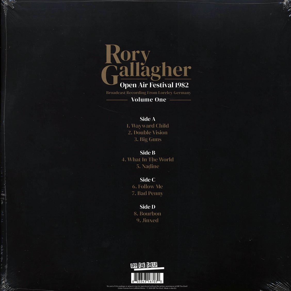 Rory Gallagher - Open Air Festival 1982 Volume 1: Broadcast Recording From Loreley Germany (2xLP) - Vinyl LP, LP