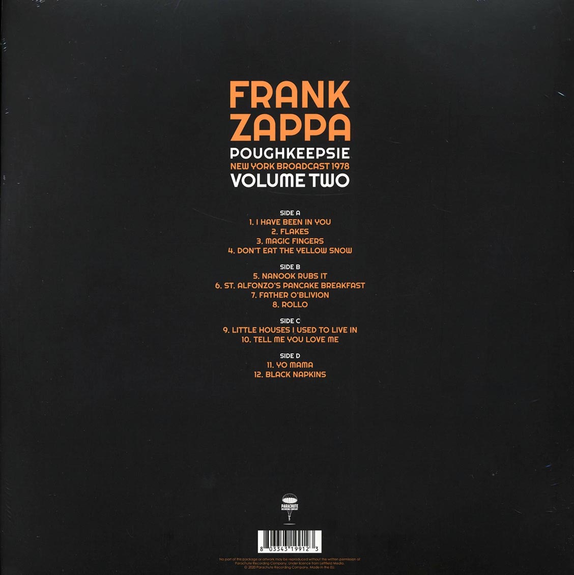 Frank Zappa - Poughkeepsie Volume 2: New York Broadcast 1978 (2xLP) - Vinyl LP, LP