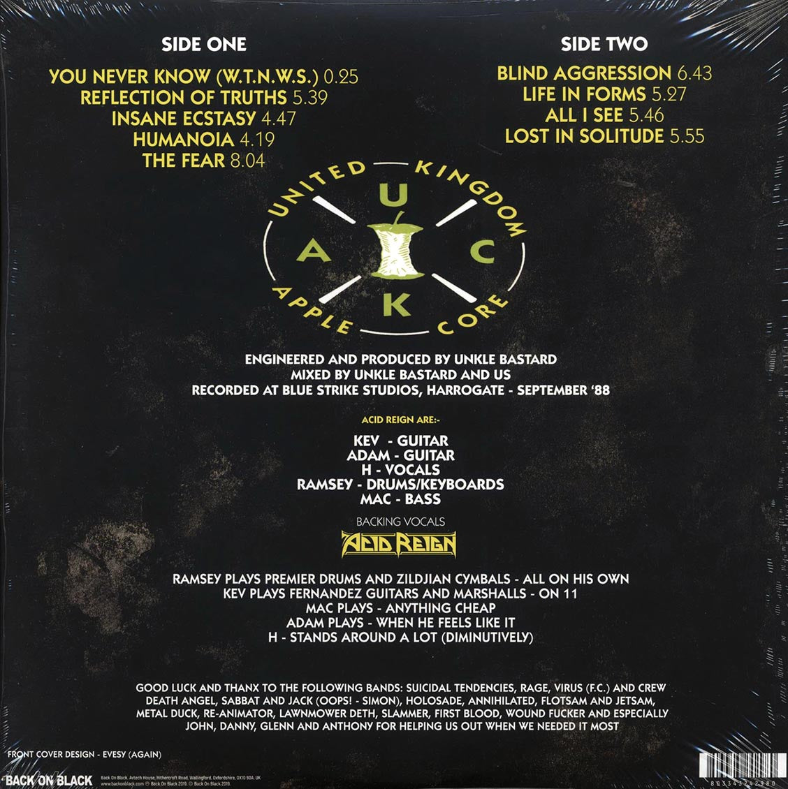 Acid Reign - The Fear (remastered) (yellow vinyl) - Vinyl LP, LP