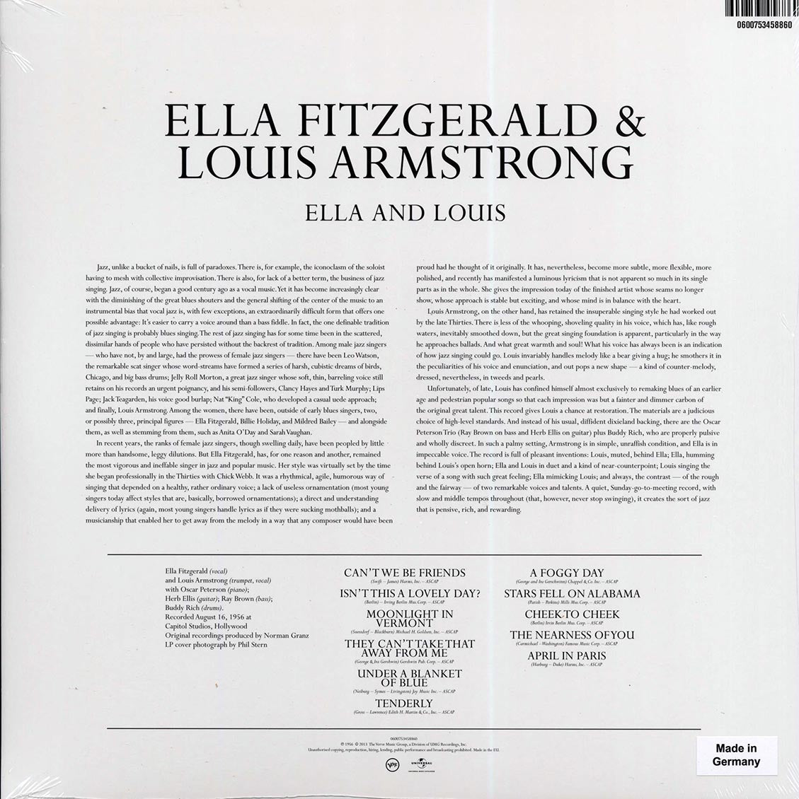 Ella Fitzgerald, Louis Armstrong - Ella & Louis (180g) (remastered) - Vinyl LP, LP