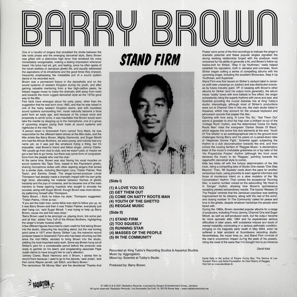 Barry Brown - Stand Firm - Vinyl LP, LP