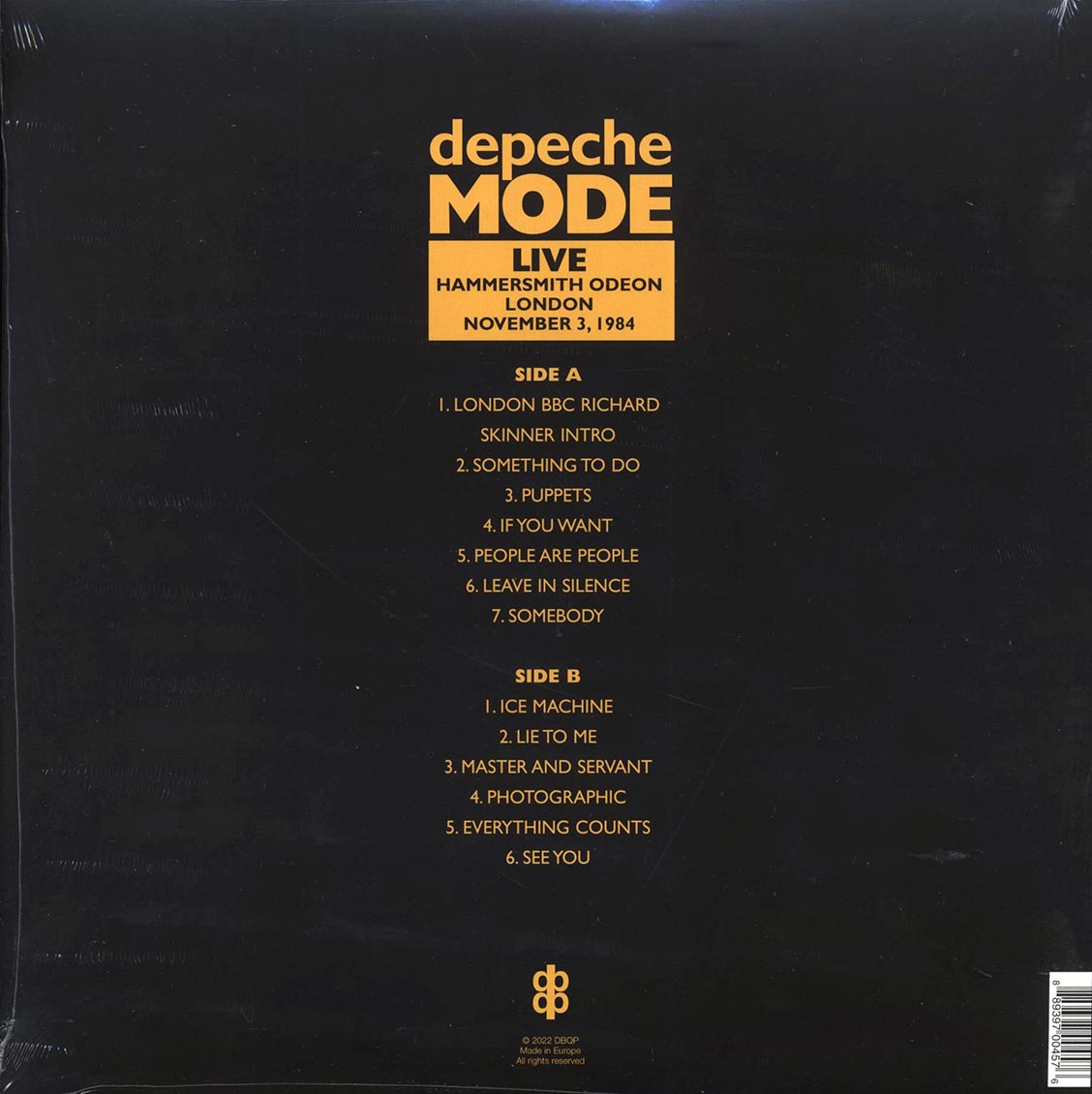 Depeche Mode - Live Hammersmith Odeon London November 3, 1984 - Vinyl LP, LP