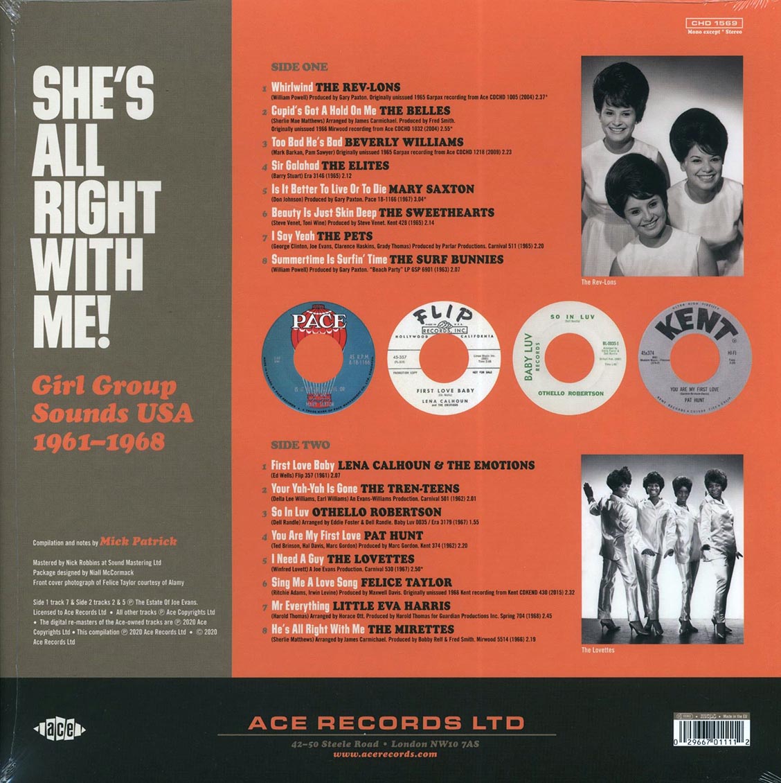 The Surf Bunnies, Beverly Williams, The Pets, The Elites, Etc. - She's All Right With Me! Girl Group Sounds USA 1961-1968 - Vinyl LP, LP