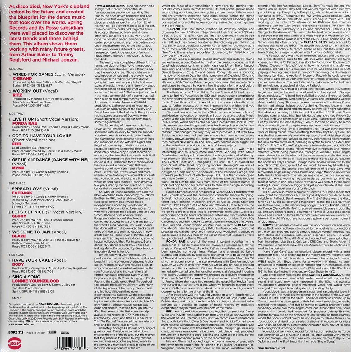 Fatback, Ritz, Blaze, Fonda Rae, Etc. - Lofts & Garages: Spring Records And The Birth Of Dance Music (2xLP) - Vinyl LP, LP