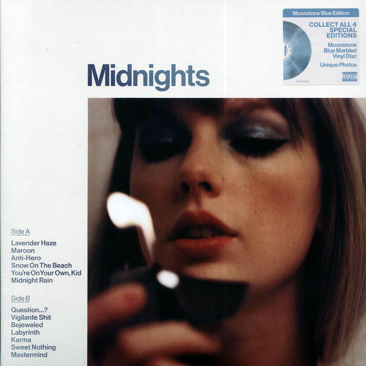 Taylor Swift - Midnights (Moonstone Blue Marbled Vinyl Edition) (blue vinyl) - Vinyl LP