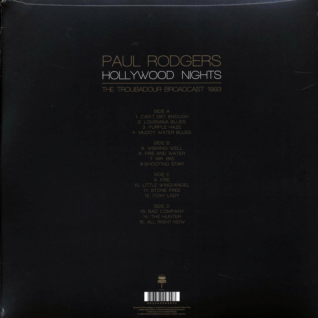 Paul Rogers - Hollywood Nights: The Troubadour Broadcast 1993 (2xLP) - Vinyl LP - LP