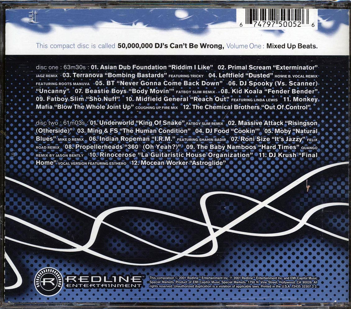 Asian Dub Foundation, Primal Scream, The Beastie Boys, Etc. - 50,000 DJs Can't Be Wrong Volume 1: Mixed Up Beats (24 tracks) (2xCD) - CD, CD