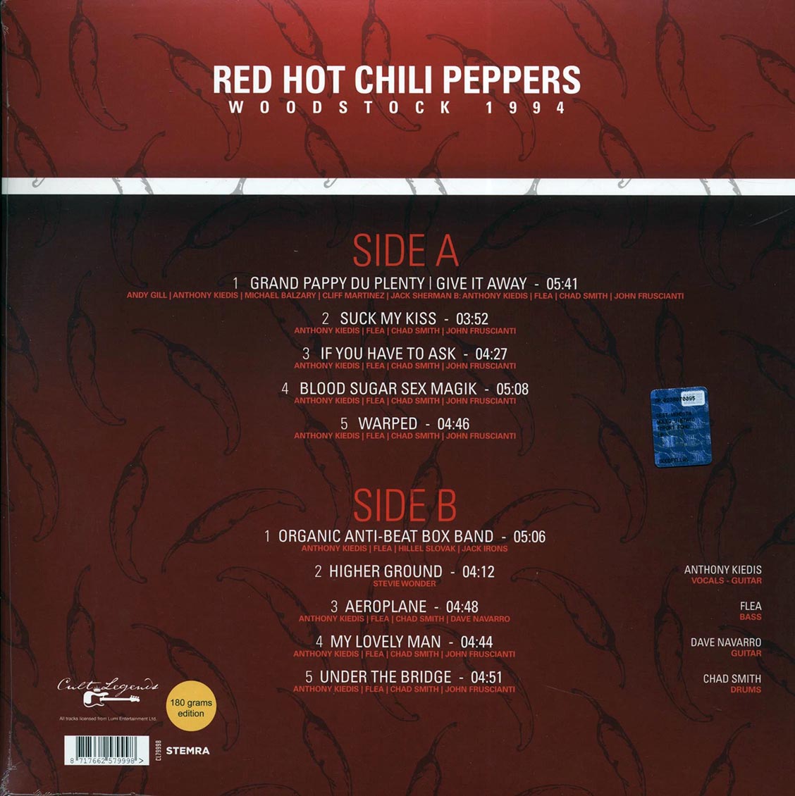 Red Hot Chili Peppers - Best Of Woodstock 1994: The Winston Farm, Saugerties, NY, August 14th - Vinyl LP, LP