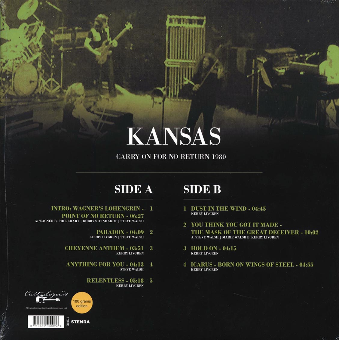 Kansas - Carry On For No Return 1980: The Palladium, New York, 20th November - Vinyl LP, LP
