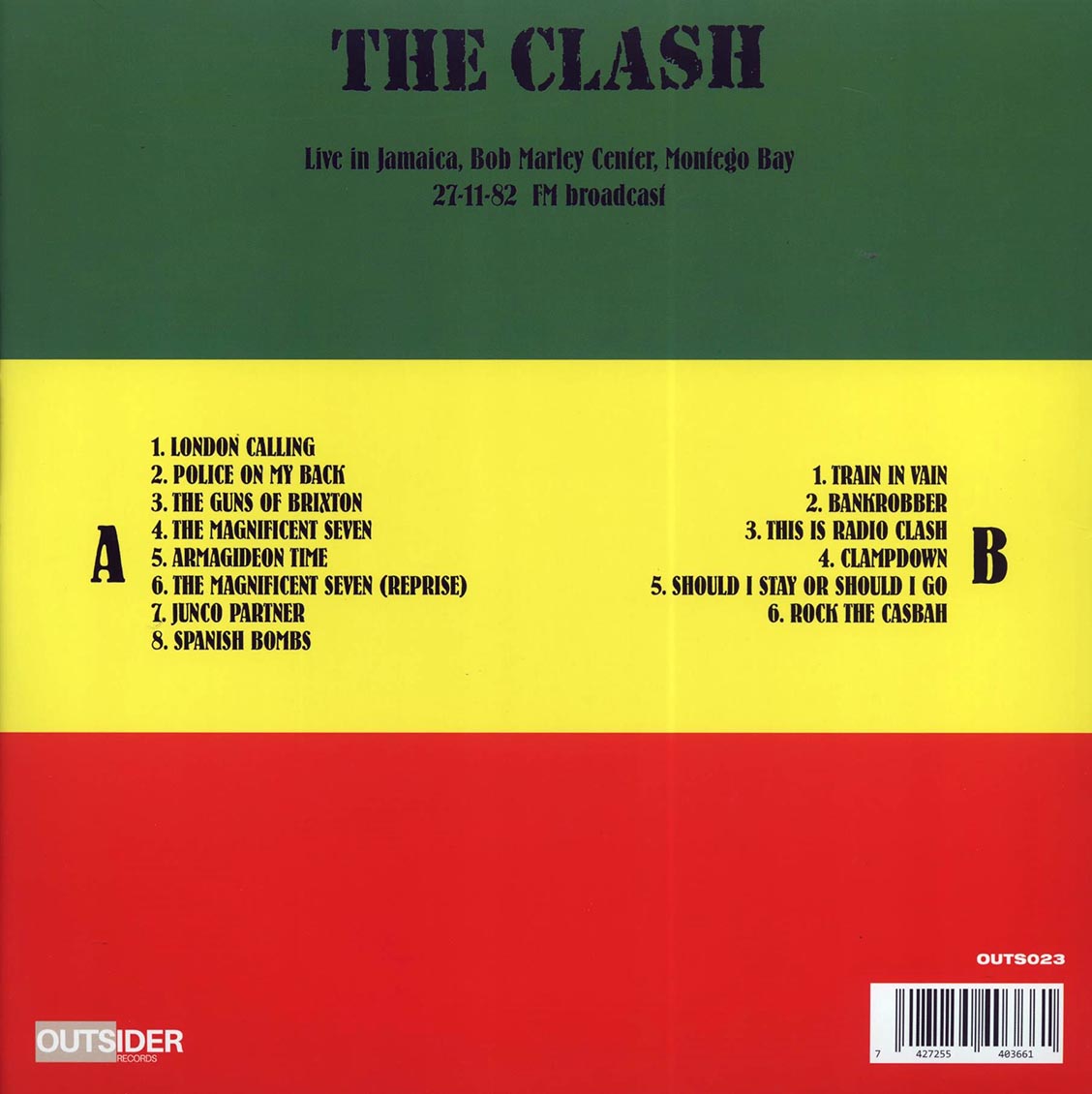 The Clash - Jamaica Calling: Live In Jamaica, Bob Marley Center, Montego Bay 27-11-82 (yellow vinyl) - Vinyl LP, LP