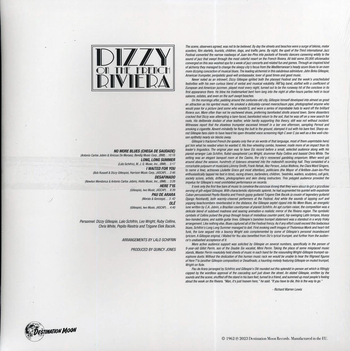 Dizzy Gillespie - Dizzy On The French Riviera: Recorded Live At The Third International Festival Of Jazz D'Antibes/ Juan-Les-Pins (ltd. 500 copies made) (clear vinyl) - Vinyl LP, LP