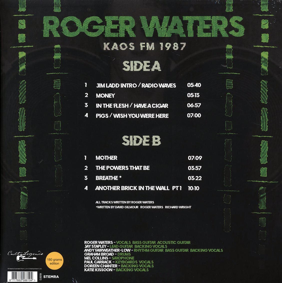 Roger Waters - KAOS FM 1987: Quebec City, November 7, 1987 (180g) - Vinyl LP, LP