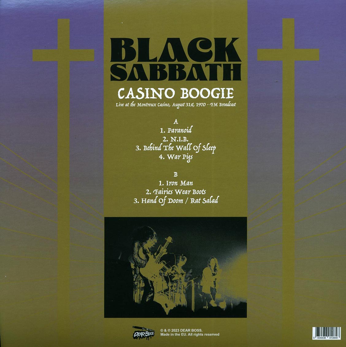 Black Sabbath - Casino Boogie: Live At The Montreux Casino, August 31st 1970 FM Broadcast (colored vinyl) - Vinyl LP, LP