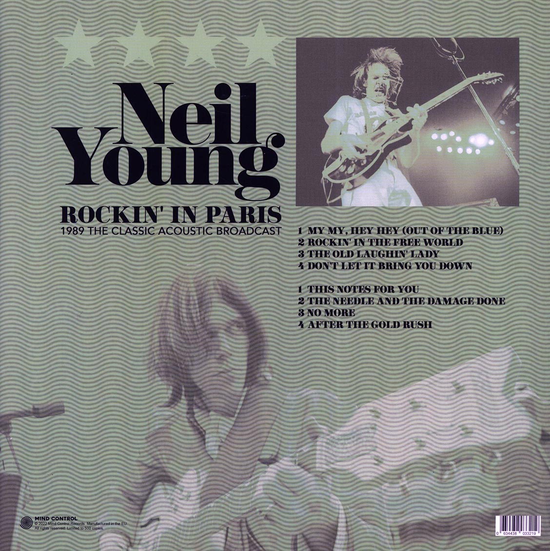 Neil Young - Rockin' In Paris: 1989 The Classic Acoustic Broadcast (ltd. 500 copies made) (green vinyl) - Vinyl LP, LP