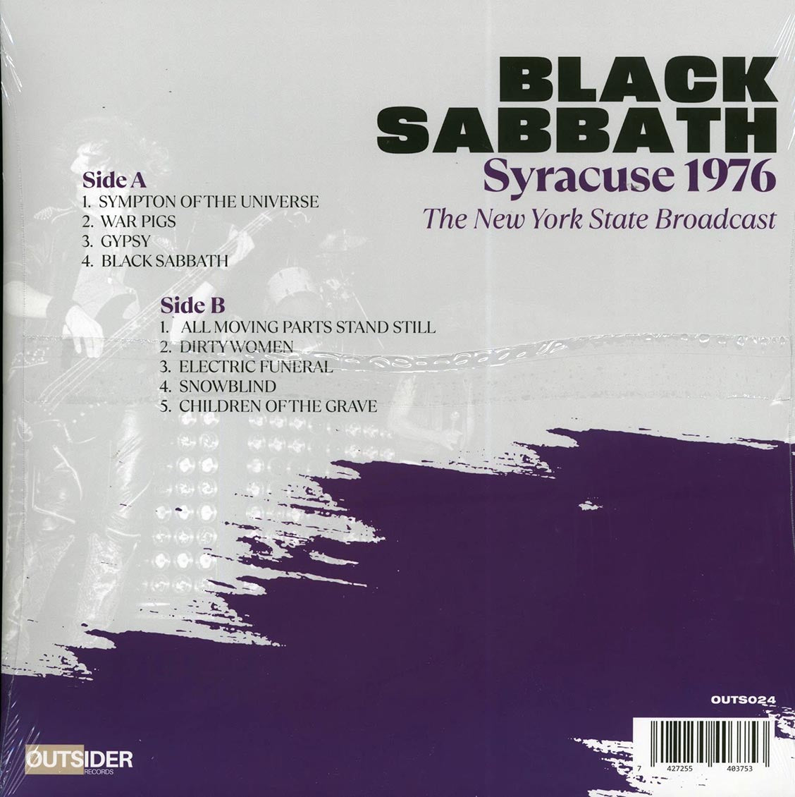 Black Sabbath - Syracuse 1976 (purple vinyl) - Vinyl LP, LP