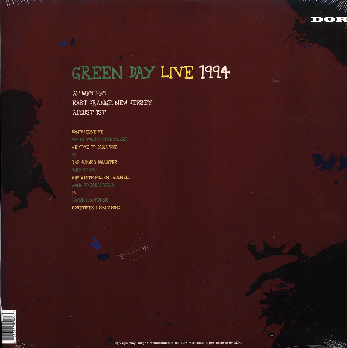 Green Day - Live 1994: East Orange, New Jersey (180g) (white vinyl) - Vinyl LP, LP