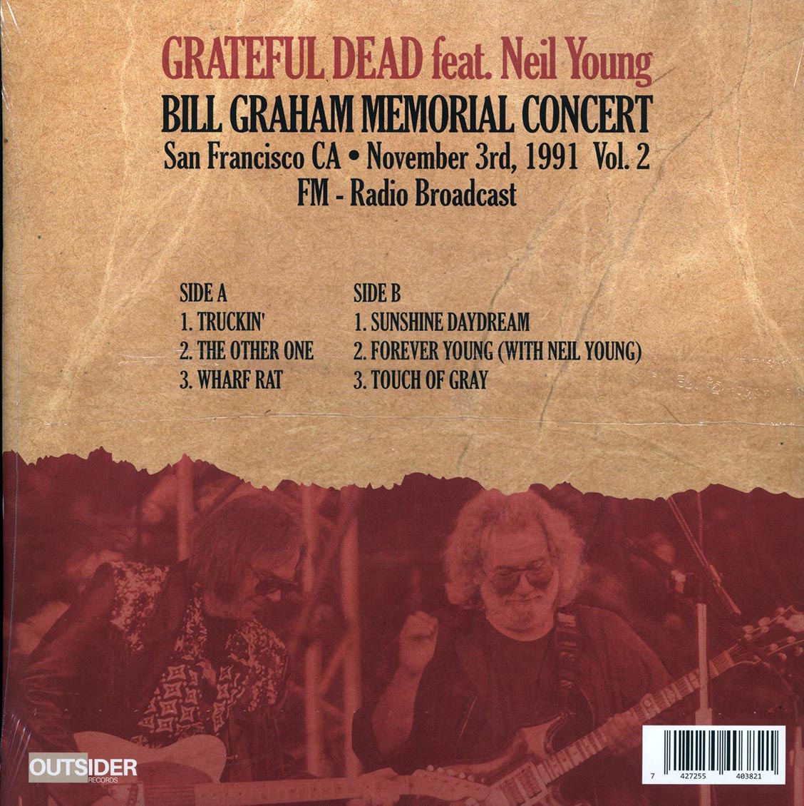 Grateful Dead, Neil Young - Bill Graham Memorial Concert Volume 2: San Francisco CA, November 3rd, 1991 (ltd. 500 copies made) (gold vinyl) - Vinyl LP, LP