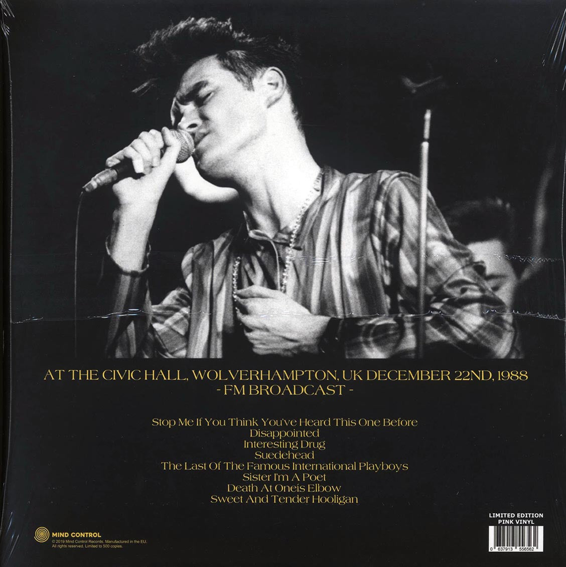 Morrissey - At The Civic Hall, Wolverhampton, UK December 22nd, 1988 (ltd. 500 copies made) (pink vinyl) - Vinyl LP, LP
